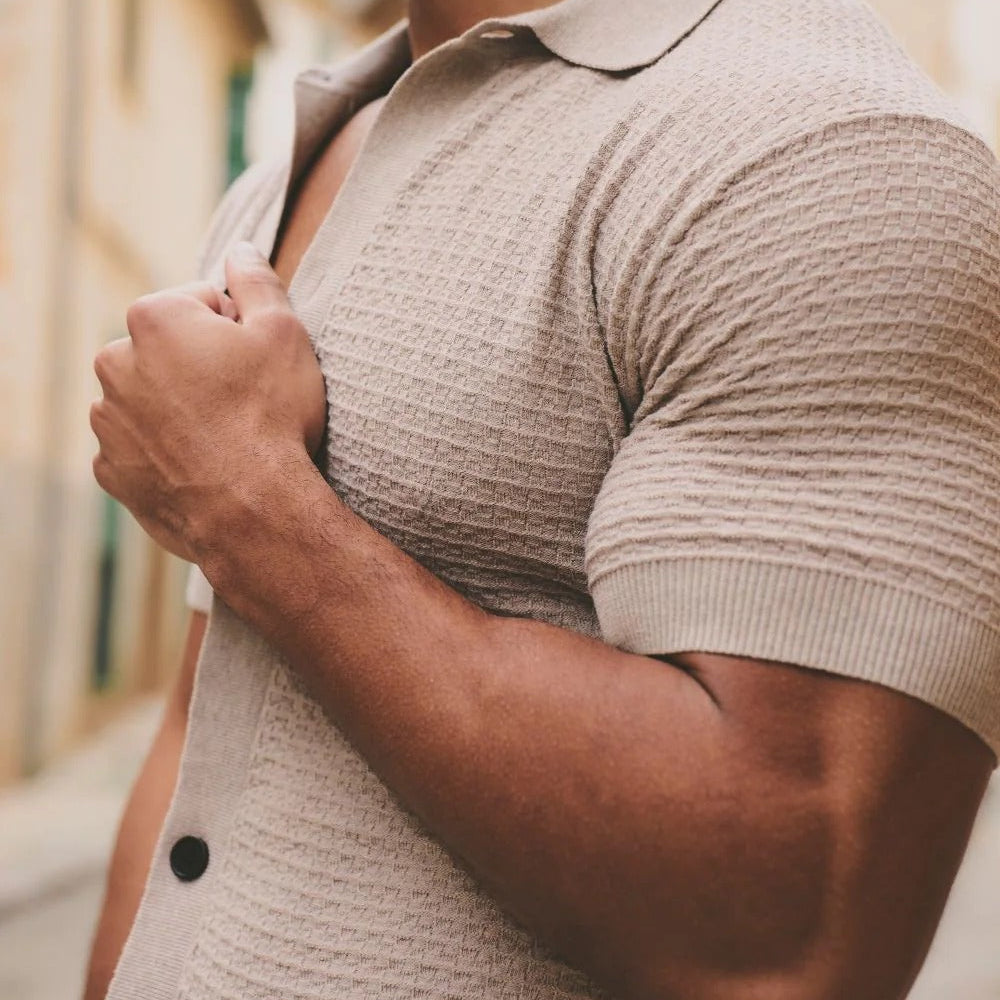 Check Textured Knit Shirt