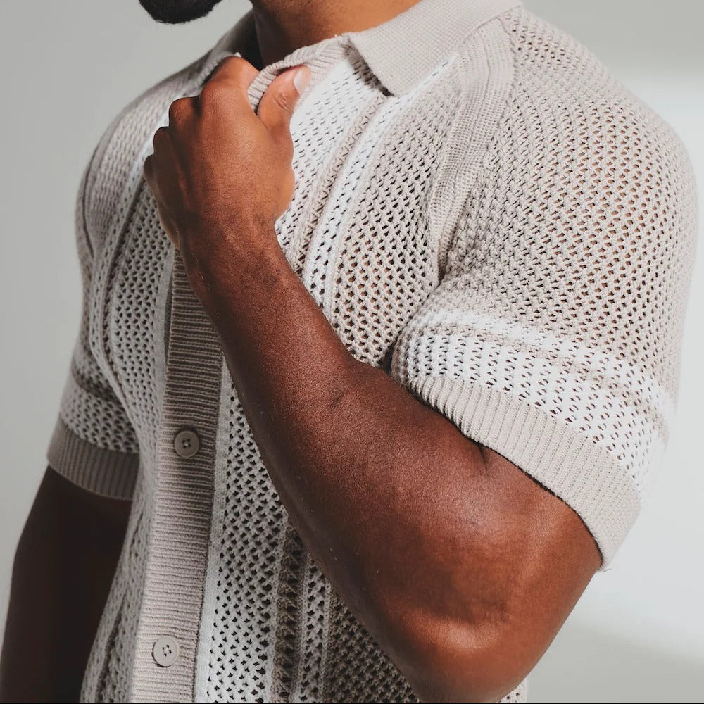 Color Block Crochet Shirt