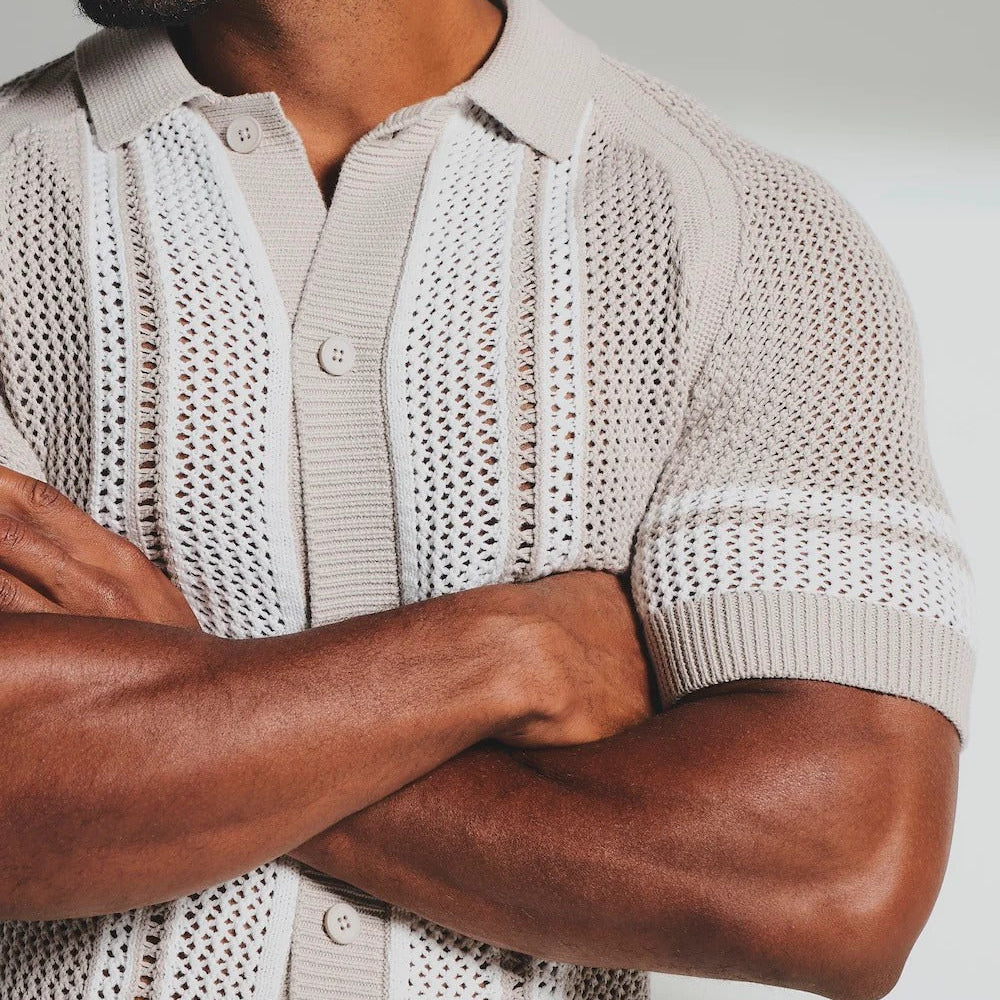 Color Block Crochet Shirt