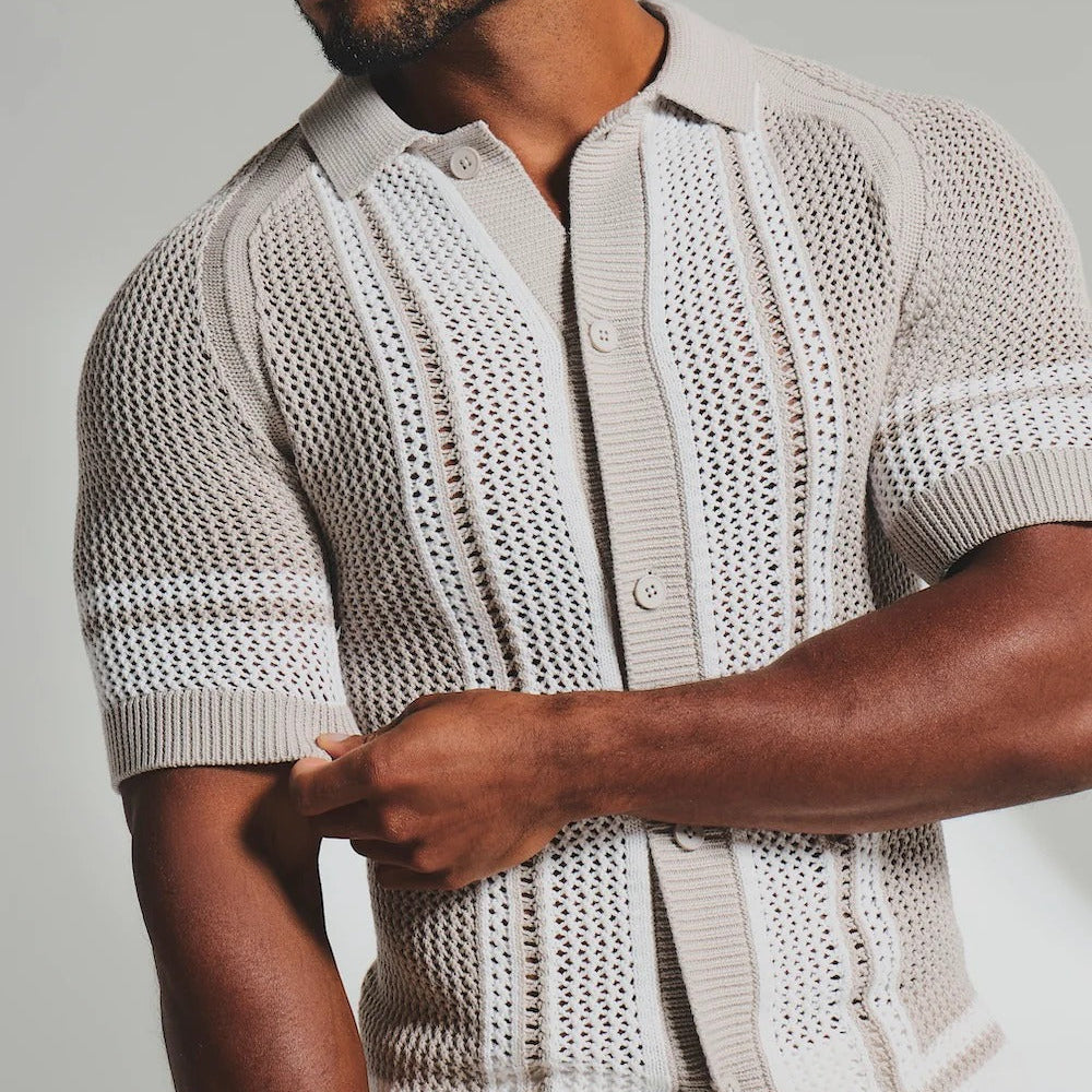 Color Block Crochet Shirt